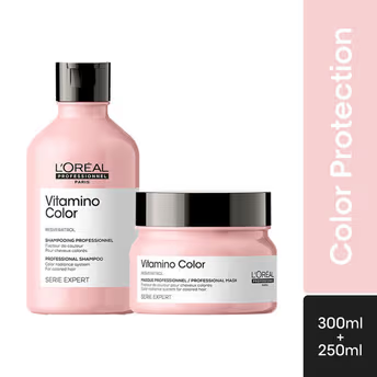 L'Oreal Professionnel Vitamino Color Shampoo 300ml & Hair Mask 250gm, Serie Expert (Pack Of 2)