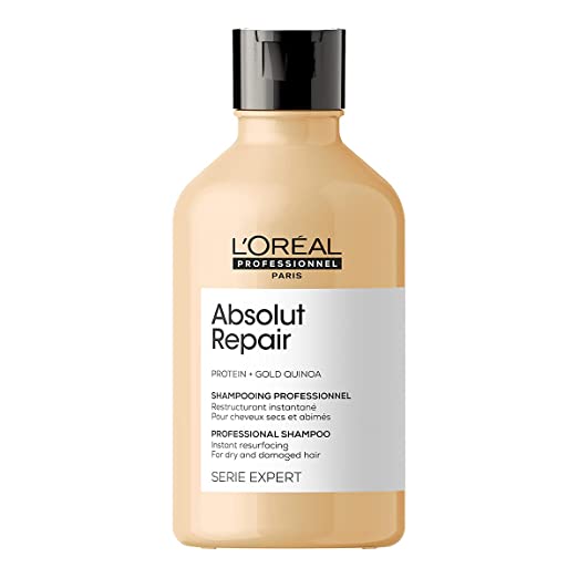 L'Oreal Professionnel Absolut Repair Shampoo 300ml, Hair Mask 250gm & Hair Serum 90ml, Serie Expert  With Protein And Gold Quinoa For Dry And Damaged Hair