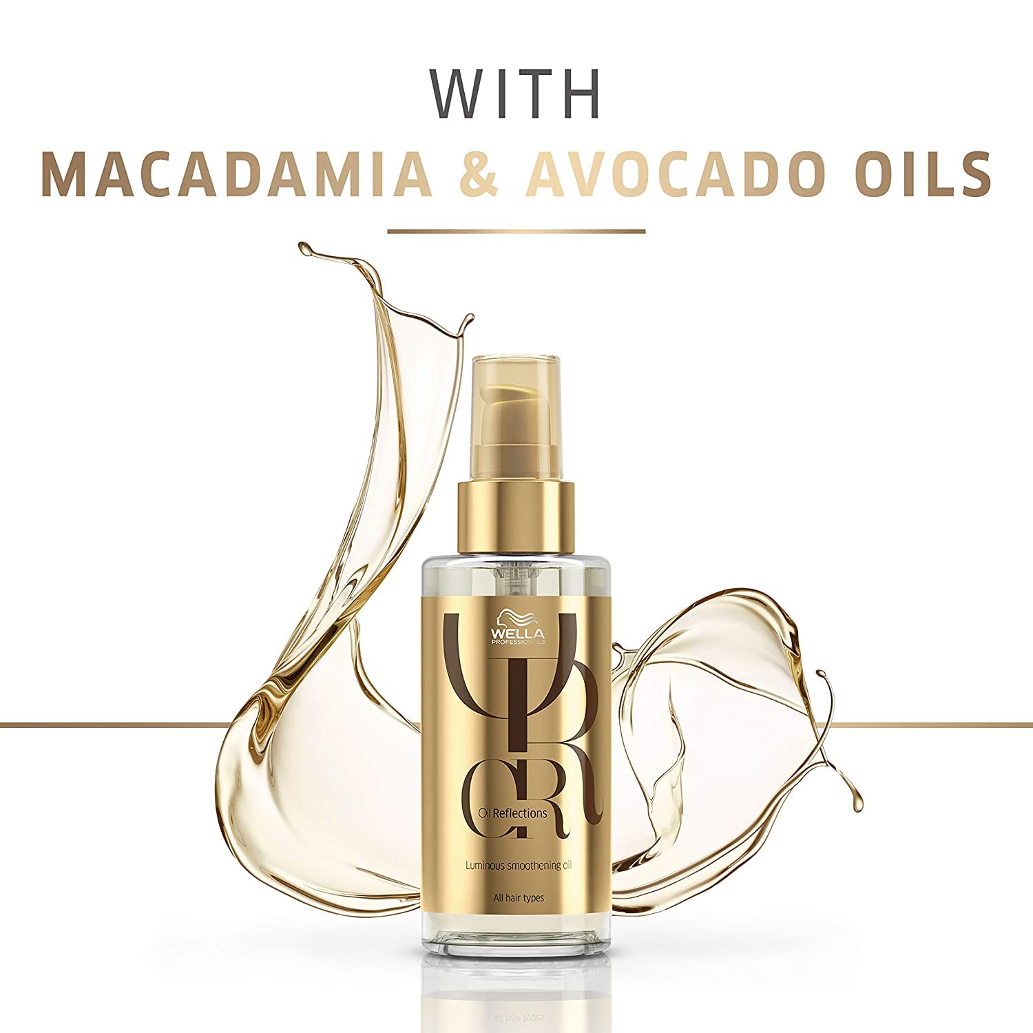 Wella Professionals Oil Reflections Luminous Smoothening Hair Oil | 30 ml | Non-Sticky Hair Treatment | Avocado & Macadamia Seed Oils | For a Glossy Hair Shine